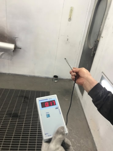 風速測定室内16ポイント測定、平均風速0.19ｍ
